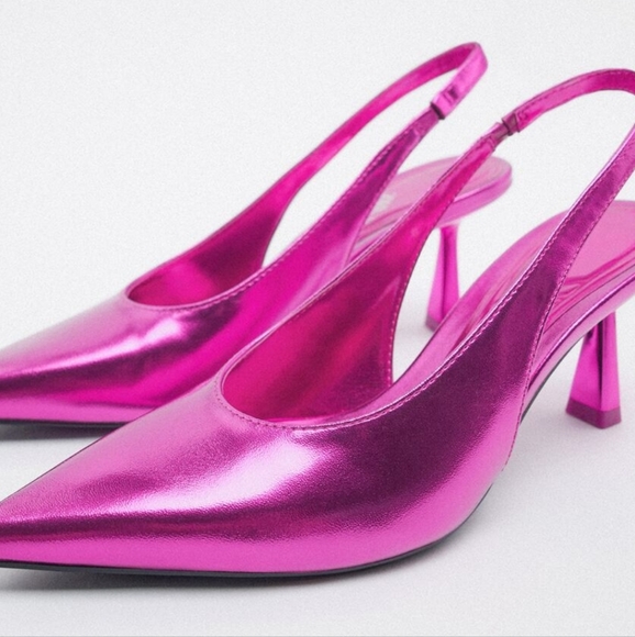 ZARA metallic pink heels - Picture 2 of 8